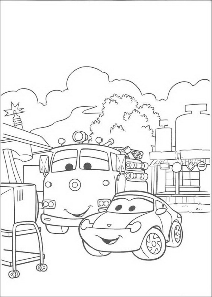 Plansa de colorat cu Cars pixar 99 233